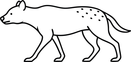 Wild Hyena Racing Across the Prairie Vector Design
