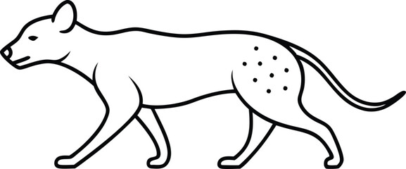Energetic Hyena Sprinting Through the Vast Plain Vector Art
