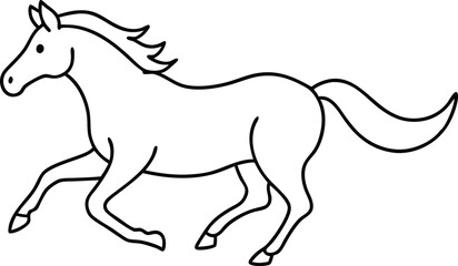 Wild Spirit of a Galloping Horse in a Serene Field Vector Design
