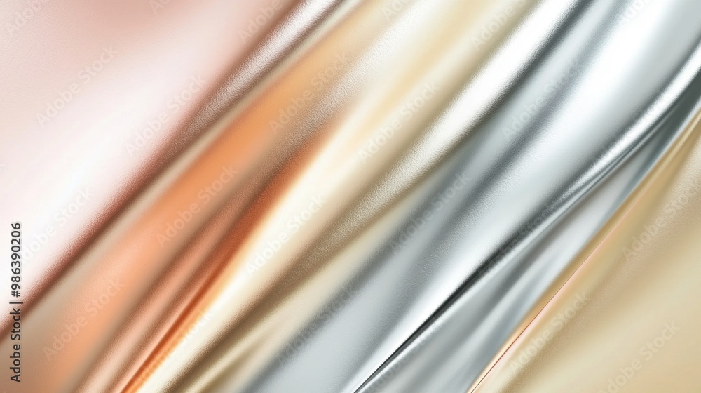 Poster metallic gold, silver, and bronze gradients are blending together, creating a luxurious and elegant 