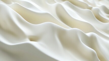 Fototapeta premium Flowing white satin fabric with soft waves and elegant texture, perfect for adding sophistication to any project
