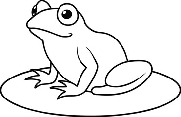 Playful Frog Lounging on a Lily Pad Vector Illustration
