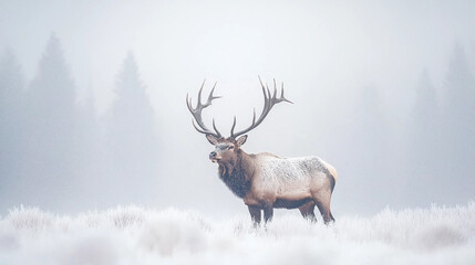 elk in the snow