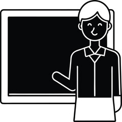 Inspiring Knowledge Journey with Vector Illustration of Teacher at Blackboard
