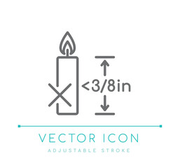 Do Not Burn Lower than 3-8 in Candle Line Icon