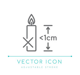Fototapeta premium Do Not Burn Lower than 1 cm Candle Line Icon