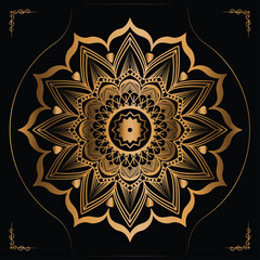  Luxury mandala design gold color Vector