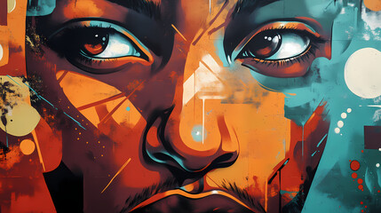 Artistic urban graffiti portrait. Graffiti Stencil. Illustration