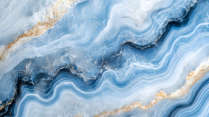 Fototapeta premium Blue and white marble background, natural marble texture