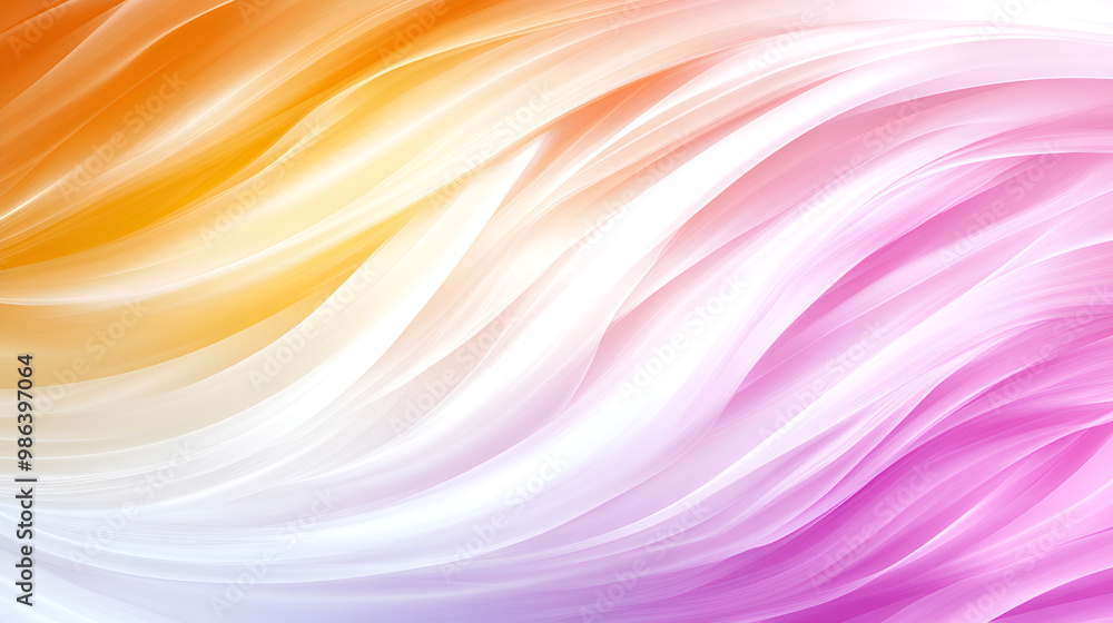 Poster soft flowing waves of orange, white, and pink colors blend together in a vibrant display showcasing 