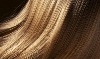 Fototapeta premium Close-up of long, smooth, blonde hair.