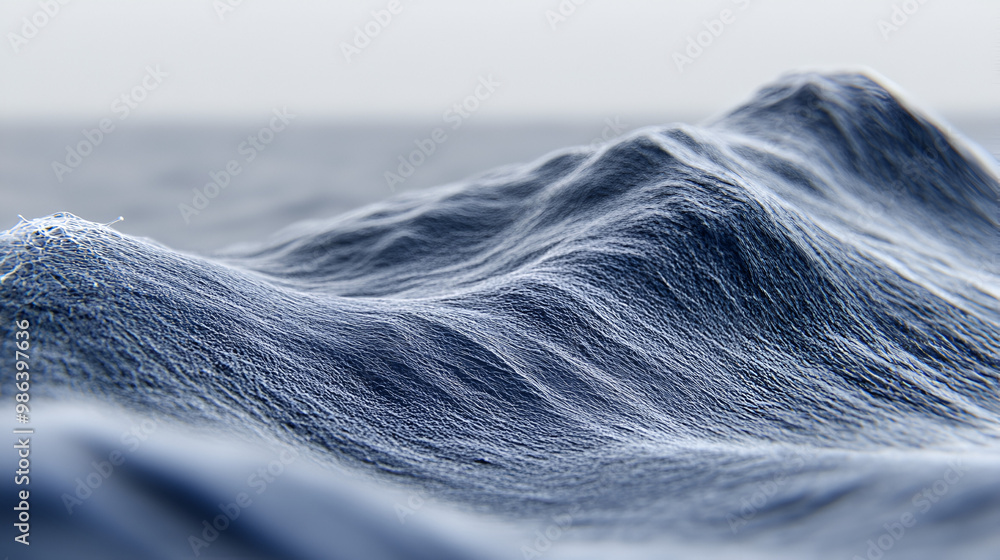Poster waves gently rolling across a tranquil ocean surface at dawn, creating a serene coastal atmosphere a