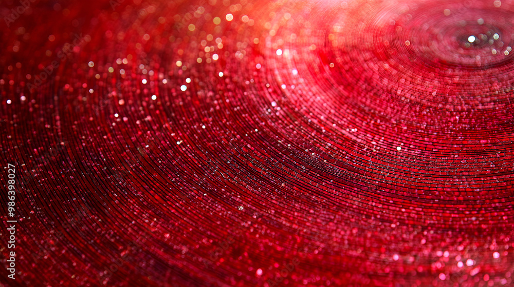Aufkleber abstract swirling patterns in vibrant red with shimmering details, creating a captivating visual eff