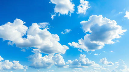 Clear blue sky and white clouds background