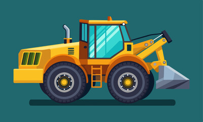 Download Realistic Wheel Tractor Scraper Construction Vehicle Vector Art Illustration Eps File For Design.