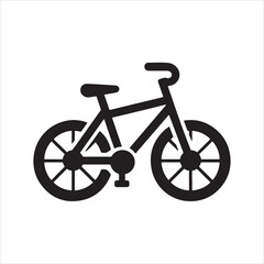 Bicycle icon silhouette on white background
