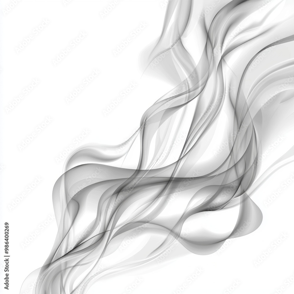 Poster soft gray smoke wisps ascend from the base, creating an ethereal effect against a stark white backgr