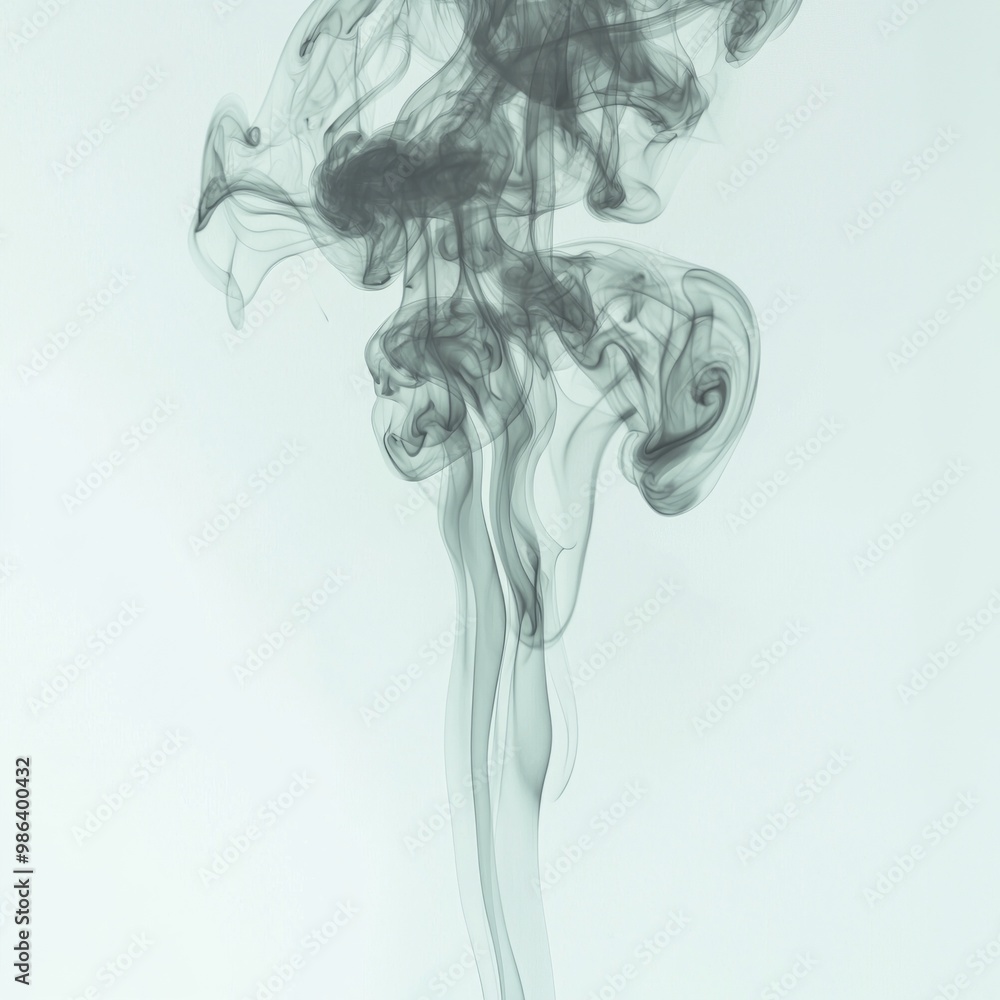 Poster wisps of gray smoke ascend softly, creating intricate patterns that fade into transparency. the deli
