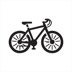 Fototapeta premium Bicycle icon silhouette on white background 