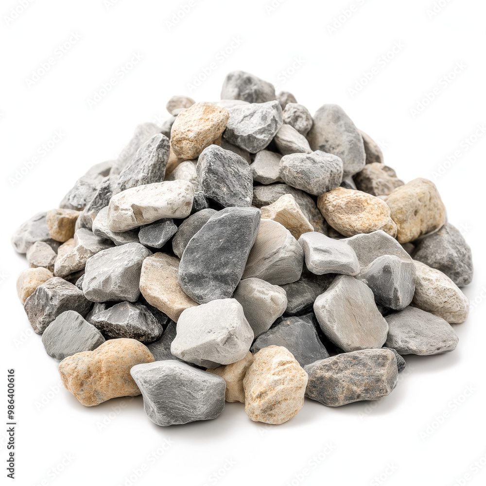 Sticker pile of gravel isolated