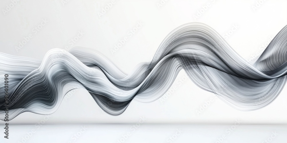 Poster soft gray smoke plume twists and swirls upward, creating elegant trails that transition from deep to