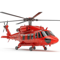 Fototapeta premium Red Helicopter Isolated