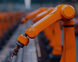 Modern manufacturing plant with automated robotic arms, optimized for fast and precise assembly