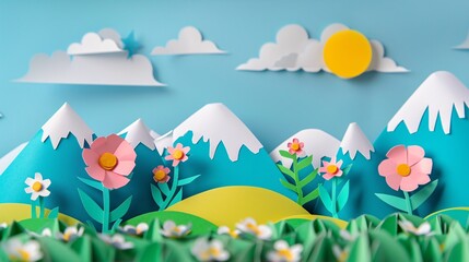 Fototapeta premium Paper background landscape