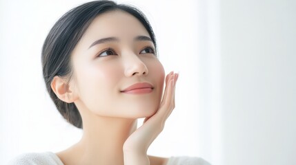 Beautiful Asian Woman with Soft Skin and a Gentle Smile