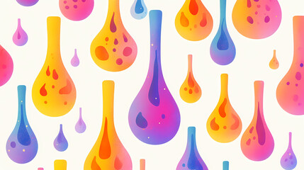 Colorful lava lamp pattern: whimsical groovy design on white background, minimalist and vibrant. Lava Lamp. Illustration