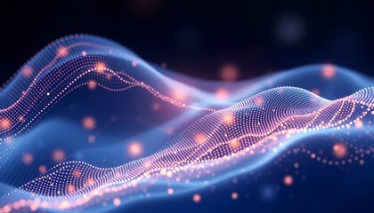 abstract blue wave particle