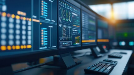 Advanced control room overseeing production line optimization, real-time data driving efficiency