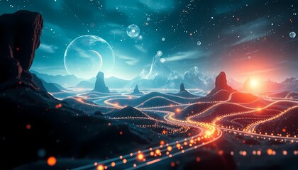 Digital background with stars