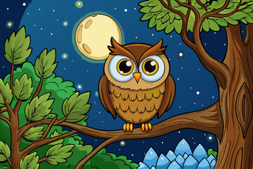 Obraz premium owl sitting on a branch