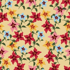 pattern, seamless, wallpaper, vector, vintage, texture, flower, illustration, design, floral, art, decoration, ornament, paper, decor, pink, damask, retro, tile, style, color, leaf, old, brown, 