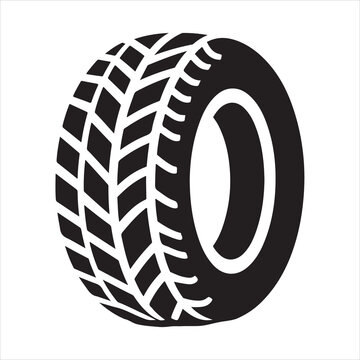 recommend clip art: Tire icon silhouette on white background
                    