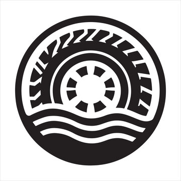 recommend clip art: Tire icon silhouette on white background
                    