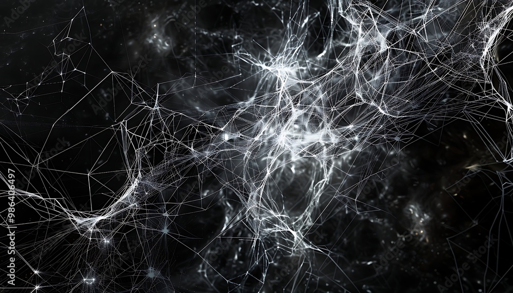 Poster abstract polygonal space low poly dark background with connecting dots and lines