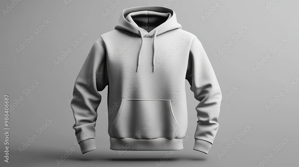Poster light grey hoodie mockup 3d rendering a realistic template for displaying hoodie designs perfect for