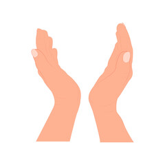 Hands in prayer. Symbol openness heart and desire for spiritual connection. Hope for divine guidance or support. Expression gratitude. Conversation with God.