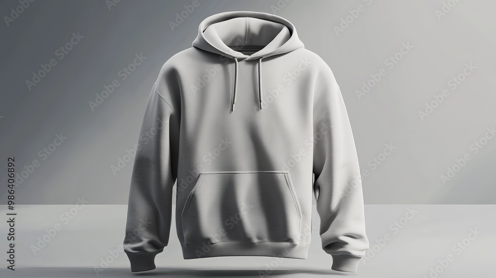 Poster light grey hoodie mockup 3d rendering a realistic template for displaying hoodie designs perfect for