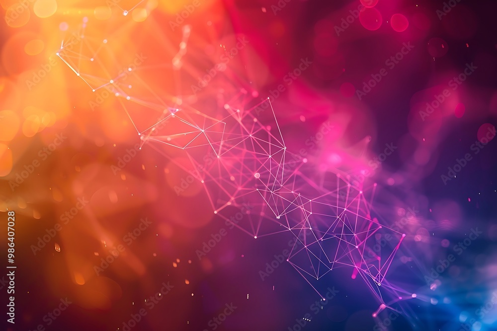 Poster abstract polygonal space low poly dark background with connecting dots and lines