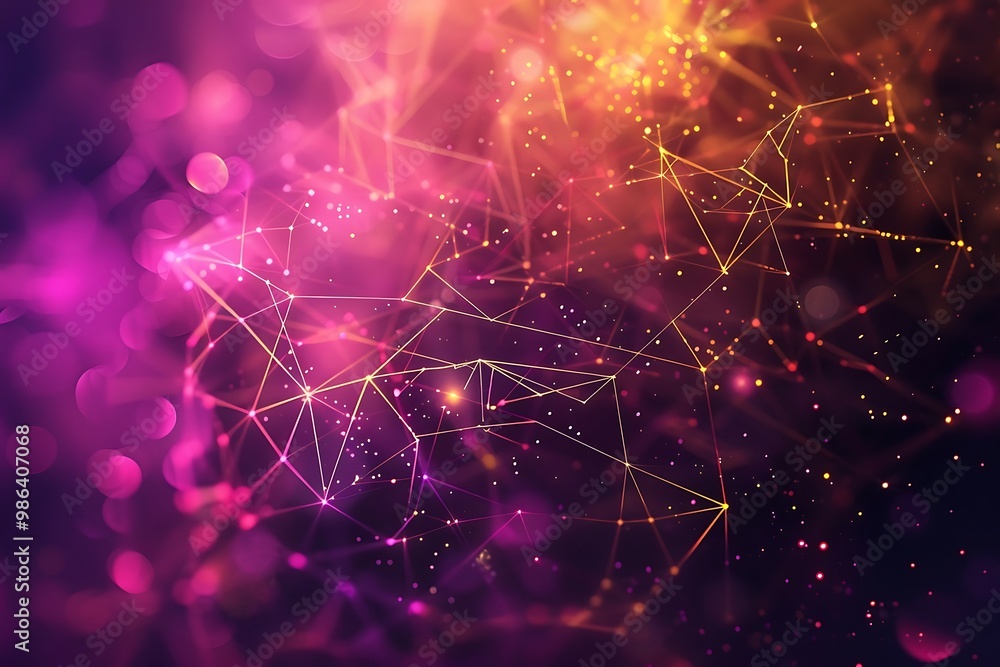 Poster abstract polygonal space low poly dark background with connecting dots and lines