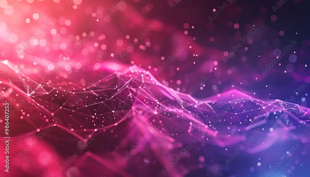 Poster abstract polygonal space low poly dark background with connecting dots and lines