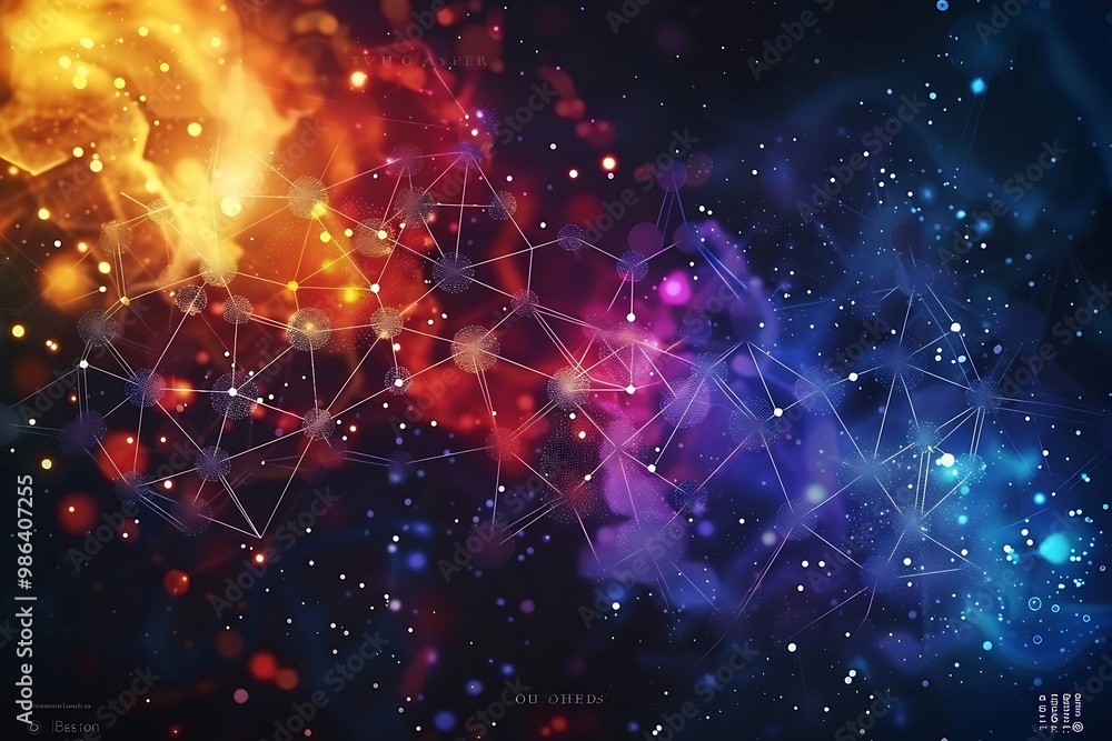 Poster abstract polygonal space low poly dark background with connecting dots and lines