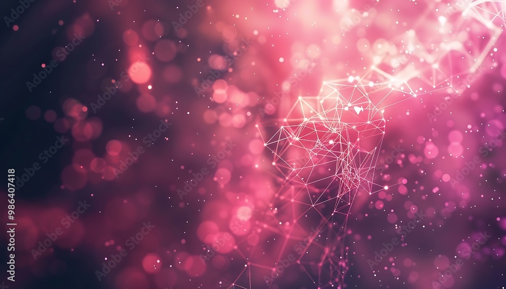 Poster abstract polygonal space low poly dark background with connecting dots and lines