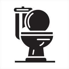 Toilet icon silhouette on white background
