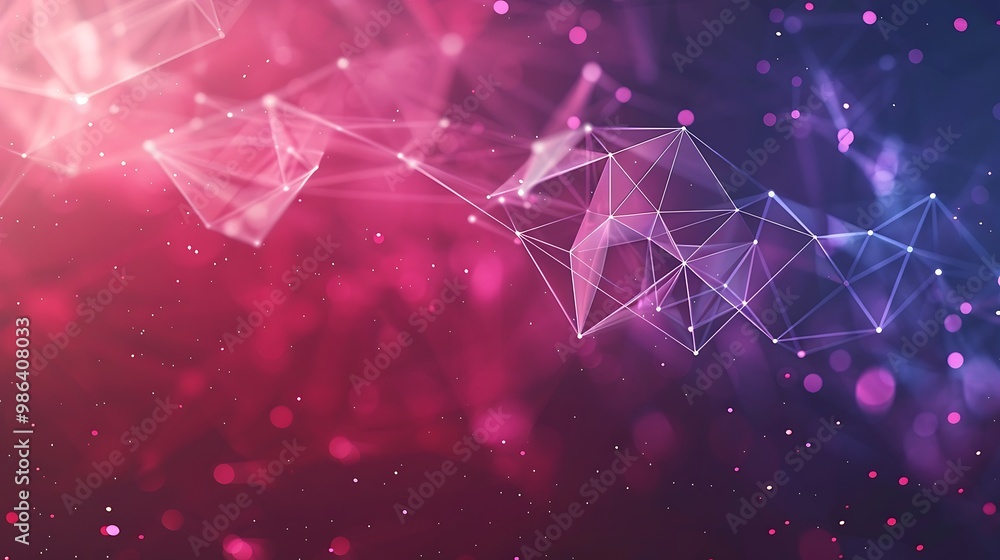 Poster abstract polygonal space low poly dark background with connecting dots and lines