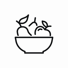 bowl fruits icon sign vector