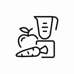 carrot apple blender icon sign vector